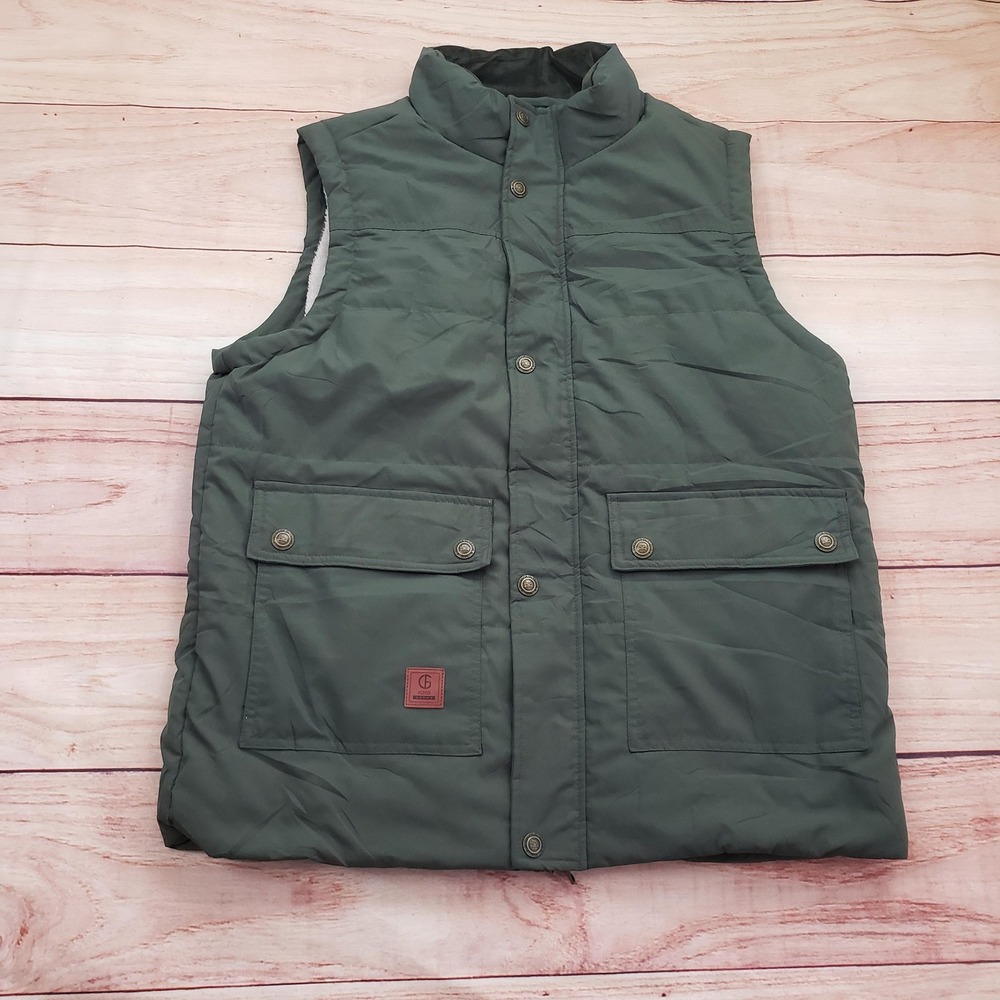 Flygo Vest Mens Medium‎ Sherpa Lined Outdoor Utility Puffer Sleeveless Jacket